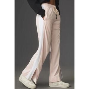 Araminta James x Anthropologie Womens XL Terry Track Pants Pink White Stripe NWT